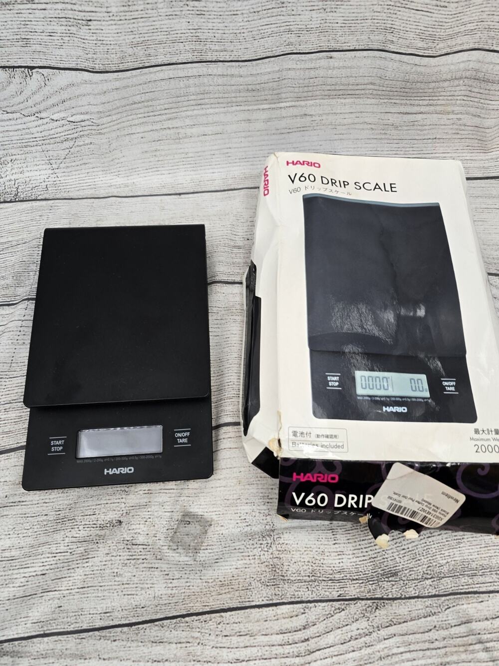 Hario V60 Drip Coffee Scale Timer Pour Over Scale Black Ugly Box